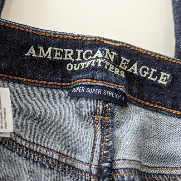 American Eagle Hi-Rise Jegging Super Super Stretch Dark Blue Size 2 Short - Picture 8 of 10